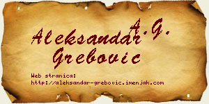 Aleksandar Grebović vizit kartica